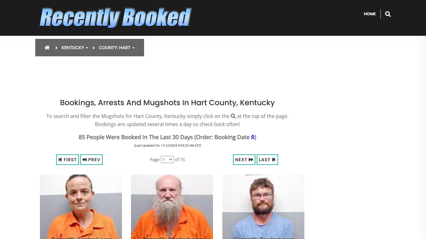 Bookings, Arrests and Mugshots in Hart County, Kentucky - Recently Booked